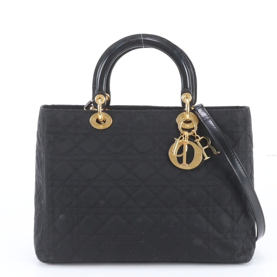 Christian Dior Cannage Lady Leather 2-Way Shoulder Bag for Women: --- Catalog ---Category: SizeSize (HxWxD): 23cm x 33cm x 10cm / 9.05'' x 12.99'' x 3.93''Category: DesignType: Shoulder bagColor: BlackGender: WomenMaterial: Leather , Nylon Category: GeneralBrand: Ch