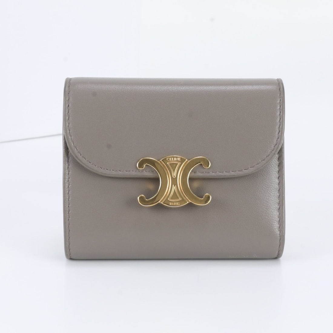 Celine Small Flap Wallet Triomphe Leather Tri-fold Compact Women's (1 of 11)