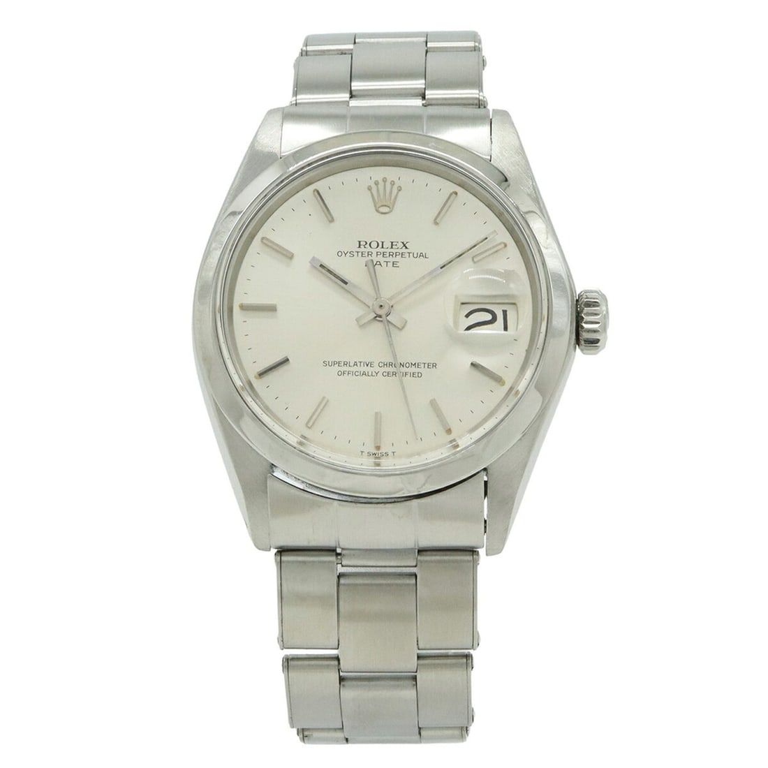 ROLEX Oyster Perpetual Date Silver Dial Stainless Steel Men's Automatic Watch, Serial Number 23,: --- Catalog ---Category: SizeWrist Size: 17cm / 6.69''Case Diameter: 35mm / 1.38''Category: DesignType: WristwatchGender: MenColor (Dial): SilverMaterial (Band): Stainless steelMaterial (Case): Stainl