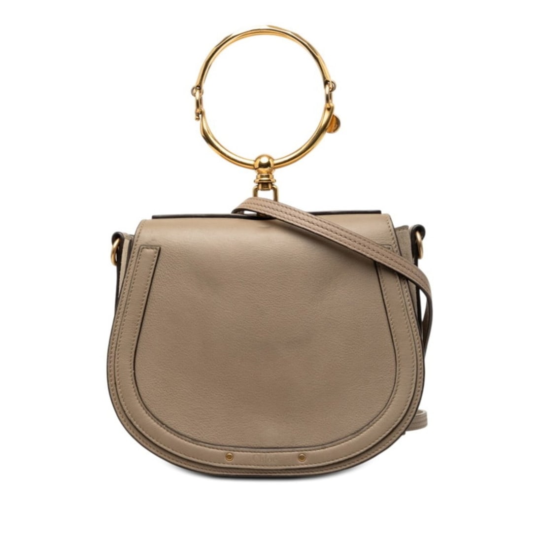 Chloé Chloe Nile Handbag Bracelet Bag Shoulder 2-Way Beige Leather Suede Women's (1 of 10)