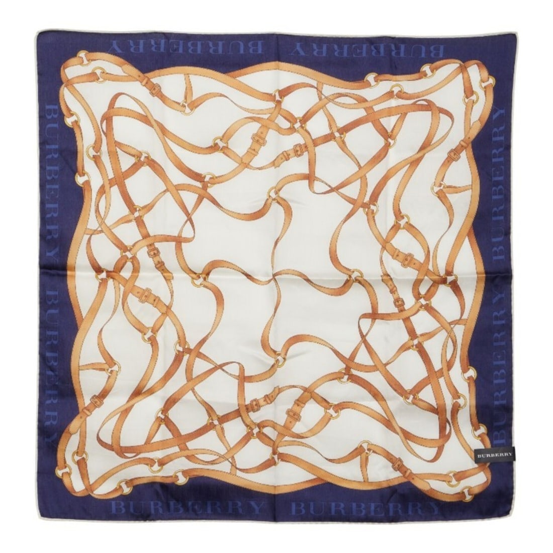Burberry Logo Belt Motif Scarf/Muffler, White/Multicolor Cotton, Women's, BURBERRY: --- Catalog ---Category: SizeSize (LxW): 57cm x 58cm / 22.44'' x 22.83''Category: DesignType: ScarfColor: Multi-color, WhiteGender: WomenMaterial: Cotton Category: GeneralBrand: Burberry--- Item List 