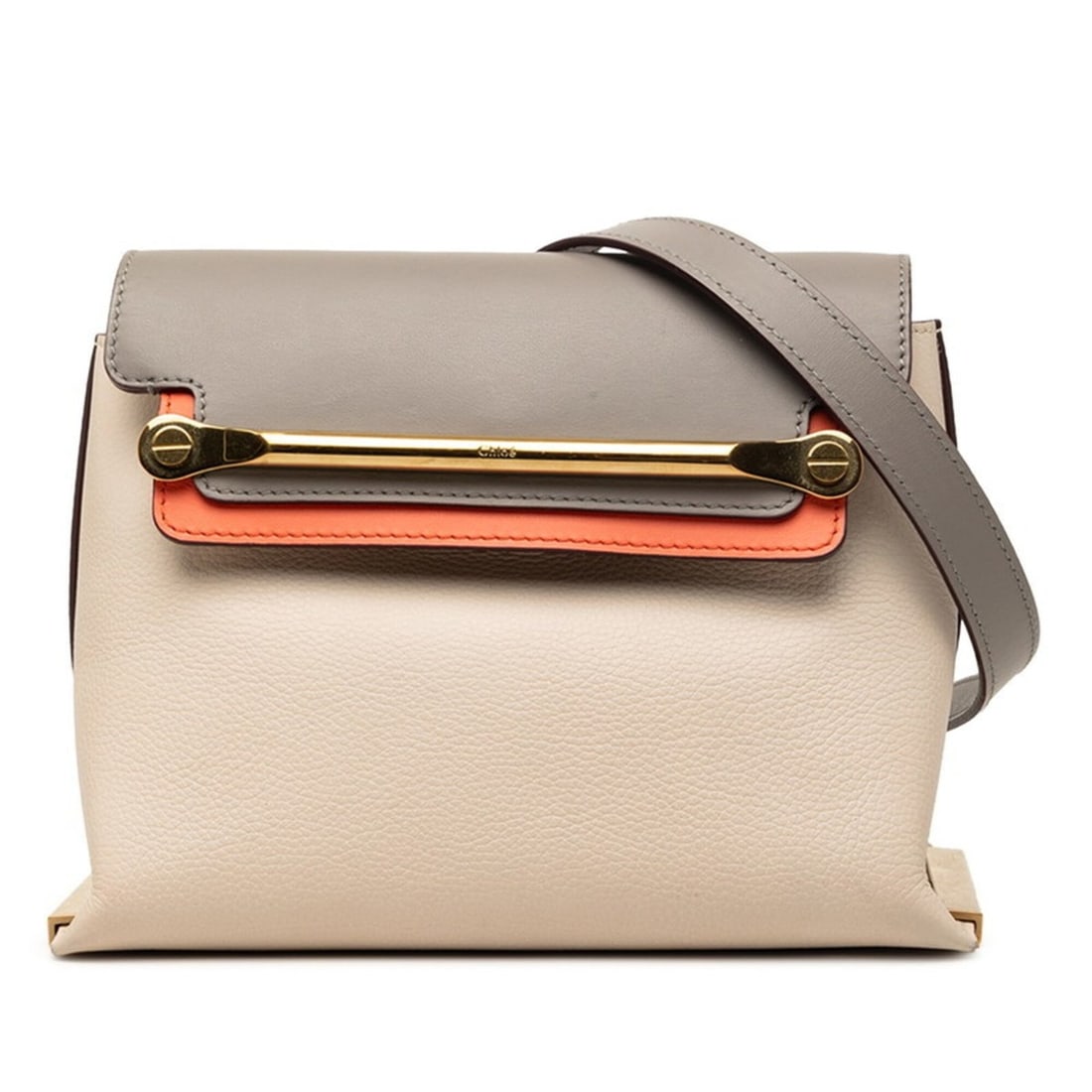 Chloé Chloe Claire Chain Shoulder Bag, Ivory/Gray Leather, Women's: --- Catalog ---Category: SizeSize (HxWxD): 16cm x 23cm x 11cm / 6.29'' x 9.05'' x 4.33''Category: DesignType: Shoulder bagColor: Gray, IvoryGender: WomenMaterial: Leather Category: GeneralBrand: Chlo�