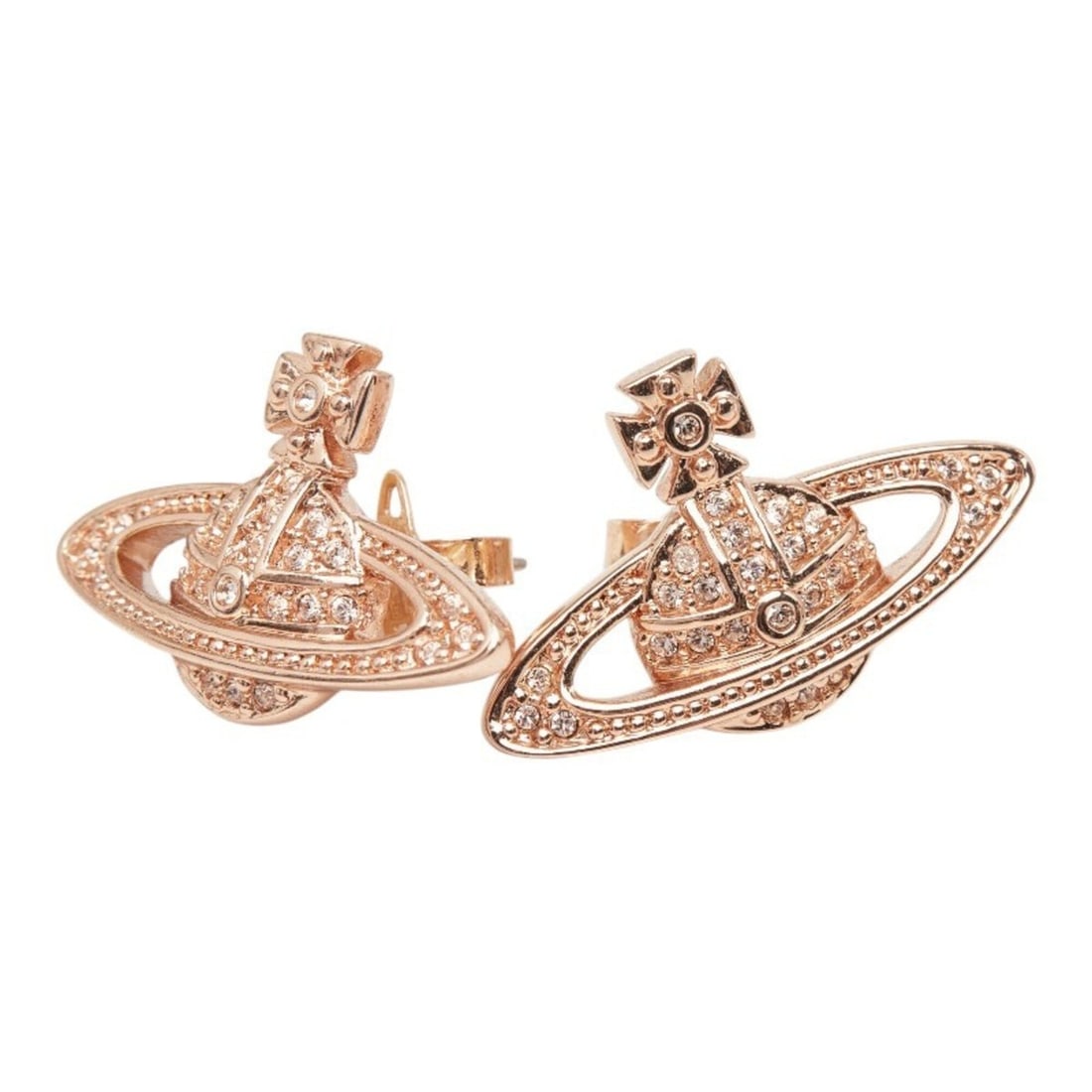 Vivienne Westwood Orb Stud Earrings, Pink Gold Plated, Rhinestone, Women's: --- Catalog ---Category: SizeSize (HxWxD): 16.80mm x 26.50mm / 0.66'' x 1.04''Category: DesignType: Stud earringsColor: Pink goldGender: WomenMaterial: Gold plating, RhinestoneCategory: GeneralBrand: 