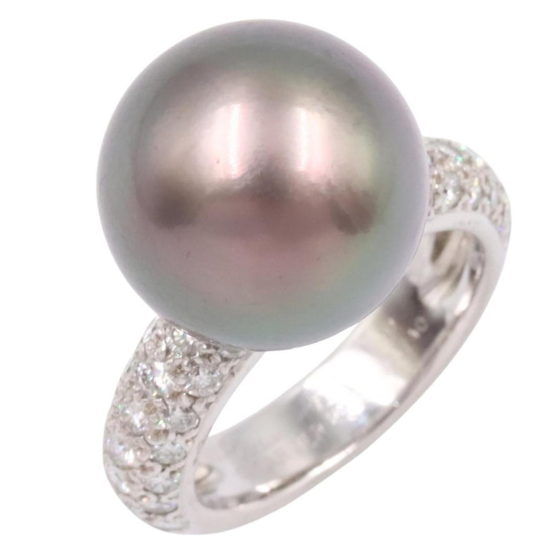 Cartier So Pretty Diamond Black Pearl Ring - 18K White Gold (18KWG) Diamond, Women's Silver, Clear,: --- Catalog ---Category: SizeJP Size: 8.5US Size: 4.5Category: DesignType: Band ringColor: Clear, Gray, SilverStone: Black pearl, DiamondGender: WomenMaterial: White gold (18K)Category: GeneralBrand: 