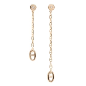 Hermes Mini Farandole 1PD Earrings, 18K Pink Gold (PG) Diamond Women's, Tone, Clear H119550B