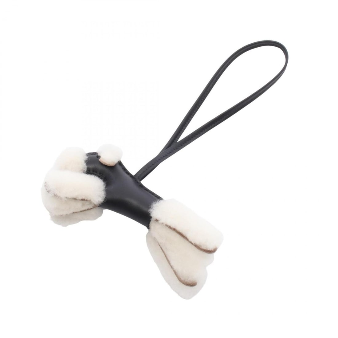 Hermes Buddy Charm - Accessory Sheepskin Agneau Milo Black/Ivory Women's: --- Catalog ---Category: DesignType: Handbag charmColor: Black, IvoryGender: WomenMaterial: Agneau Milo, LeatherLeather/Fur Type: MoutonCategory: GeneralBrand: Hermes--- Item List ---Section: Conditio