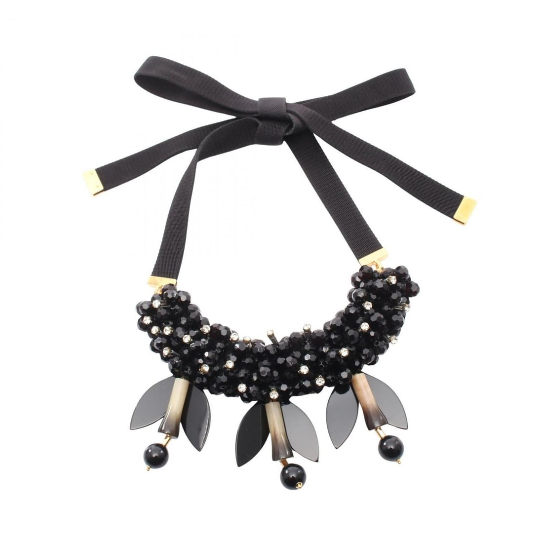 MARNI Bijou Choker Accessory, Fabric, Rhinestone, Women's, Black: --- Catalog ---Category: SizeNeck Circumference: 136 cm / 53.54''Category: DesignColor: BlackGender: WomenMaterial: RhinestoneNecklace Type: ChokerCategory: GeneralBrand: Marni--- Item List ---Section