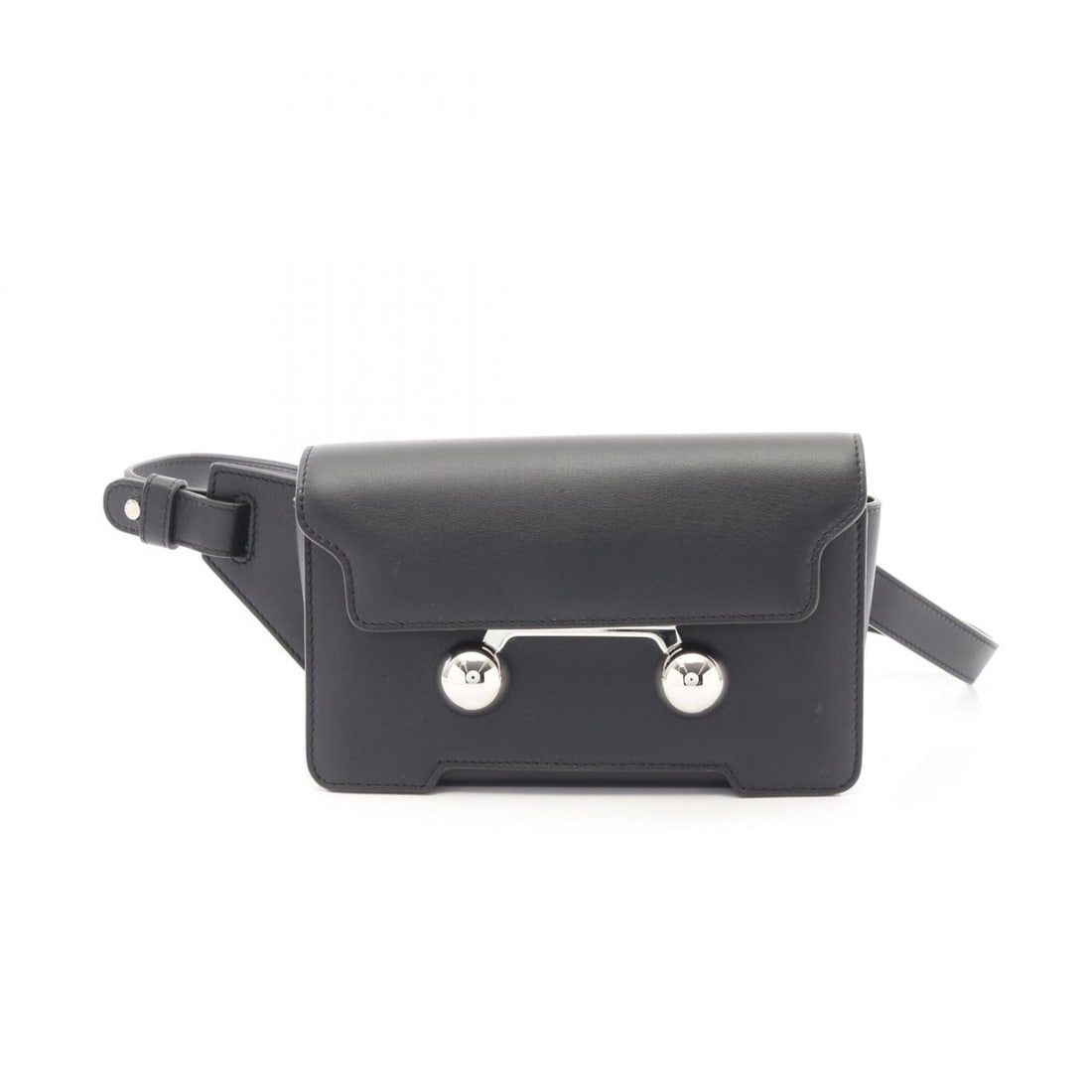 MARNI Trancalo Waist Bag, Body Handbag, Leather, Men's, Black (MUMQ0022U0): --- Catalog ---Category: SizeSize (HxWxD): 11cm x 18cm x 6cm / 4.33'' x 7.08'' x 2.36''Category: DesignType: Fanny packColor: BlackGender: MenMaterial: Leather Category: GeneralMPN: MUMQ0022U0Brand: M
