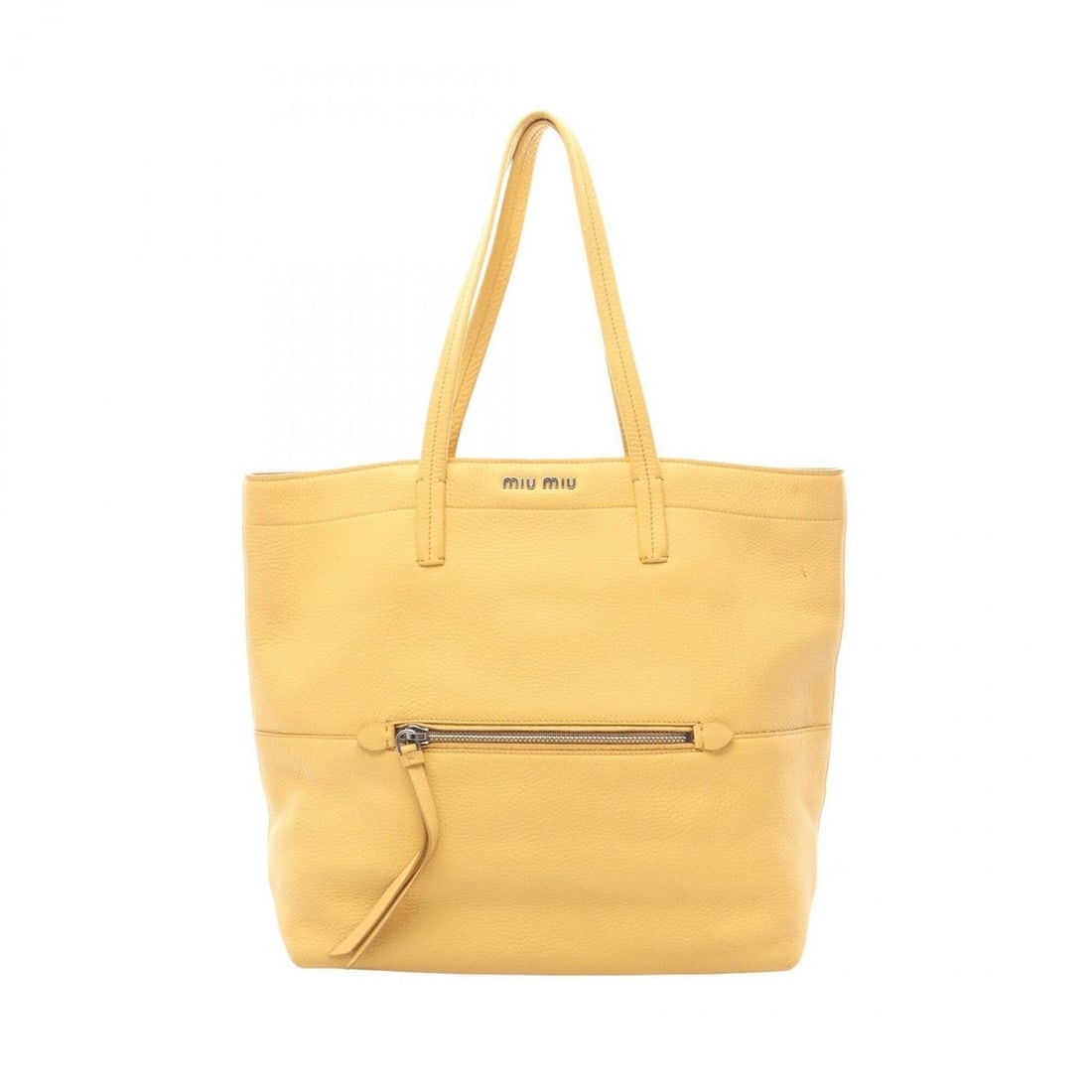 Miu Miu Miu Tote Bag Handbag Leather Women's Yellow: --- Catalog ---Category: SizeSize (HxWxD): 34cm x 34cm x 14cm / 13.38'' x 13.38'' x 5.51''Category: DesignType: Handbag, Tote bagColor: YellowGender: WomenMaterial: Leather Category: GeneralBrand: Miu