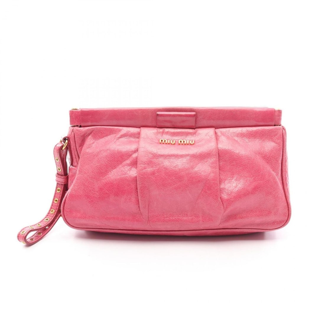 Miu Miu Miu Second Bag Clutch Handbag Leather Women's Pink (1 of 17)