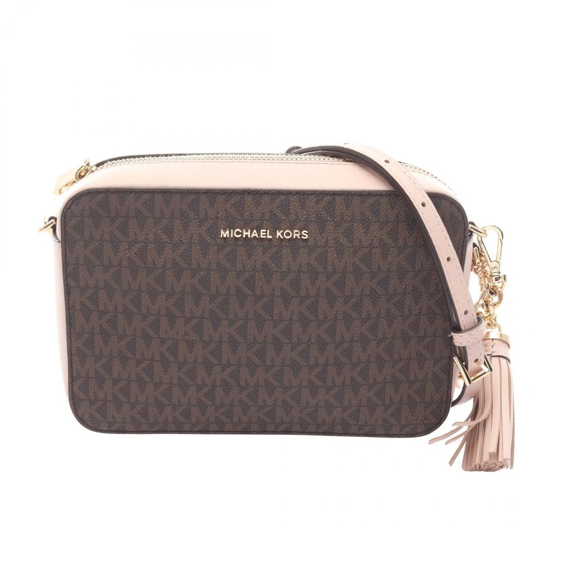 Michael Kors GINNY Medium Shoulder Bag/Handbag, Coated Canvas and Leather, Women's, Brown/Pink,: --- Catalog ---Category: SizeSize (HxWxD): 14cm x 21cm x 6cm / 5.51'' x 8.26'' x 2.36''Category: DesignType: Handbag, Shoulder bagColor: Brown, PinkGender: WomenMaterial: Coated canvas , Leather Categ