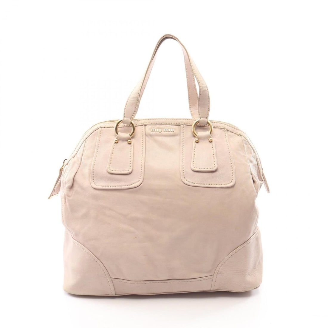 Miu Miu Miu logo Boston bag/handbag, leather, women's, ivory.: --- Catalog ---Category: SizeSize (HxWxD): 40cm x 45cm x 17cm / 15.74'' x 17.71'' x 6.69''Category: DesignType: Boston bag, HandbagColor: IvoryGender: WomenMaterial: Leather Category: GeneralBrand: Mi