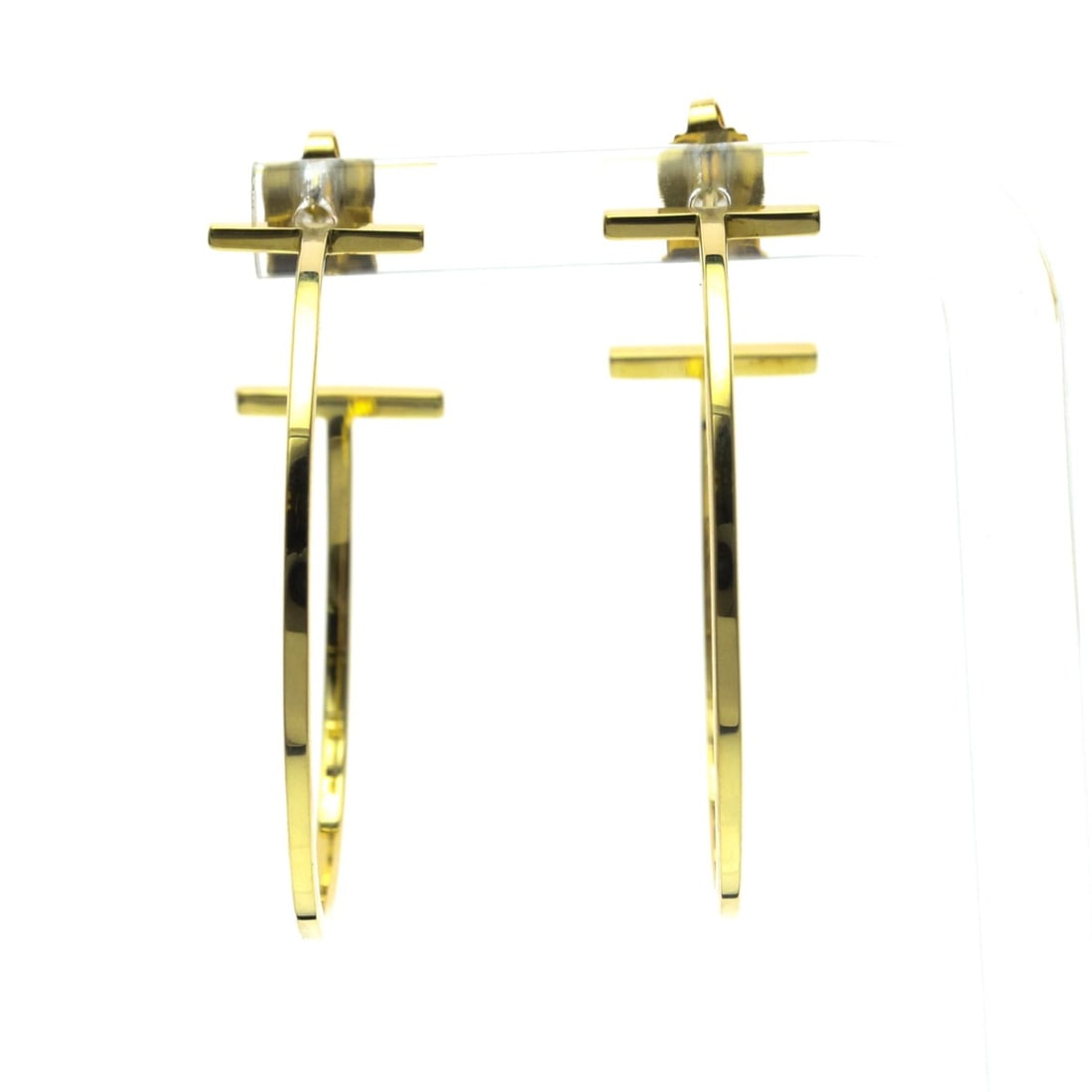 Tiffany T-wire Earrings, Large Size No Stone Yellow Gold (18K) Hoop Earrings Gold: --- Catalog ---Category: SizeWeight: 6.5g / 0.22oz.Size (HxWxD): 35.00mm x 10.80mm / 1.38'' x 0.43''Category: DesignType: Hoop earringsColor: GoldMetal: GoldStone: No StoneStyle: FashionGender: Men,Wo
