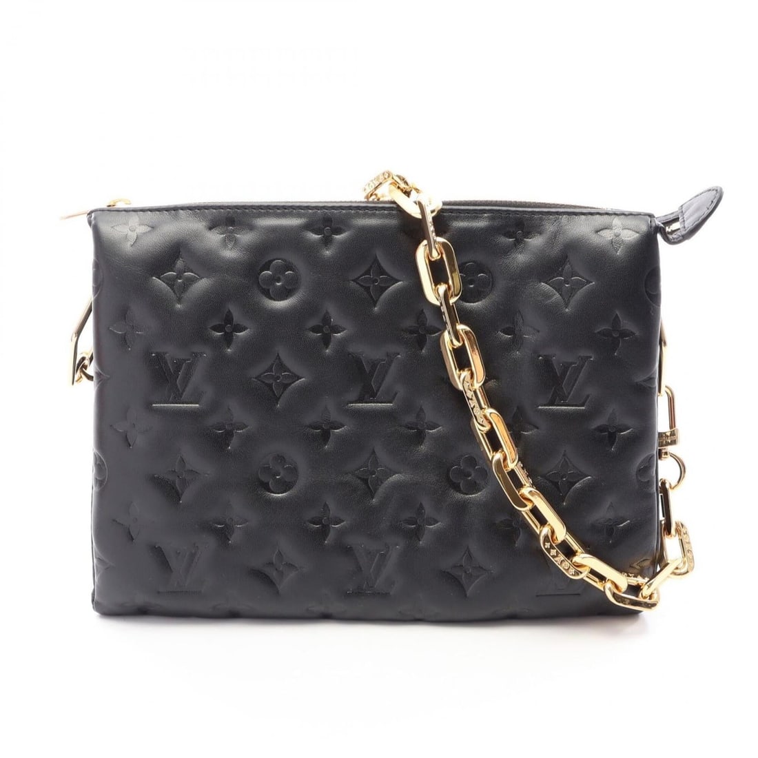 Louis Vuitton LOUIS VUITTON Coussin PM Shoulder Bag Handbag Leather Monogram Embossed Women's Black: --- Catalog ---Category: SizeSize (HxWxD): 20cm x 27cm / 7.87'' x 10.62''Category: DesignType: Handbag, Shoulder bagColor: Black, NoirGender: WomenMaterial: Leather Category: GeneralMPN: M57790Brand: 