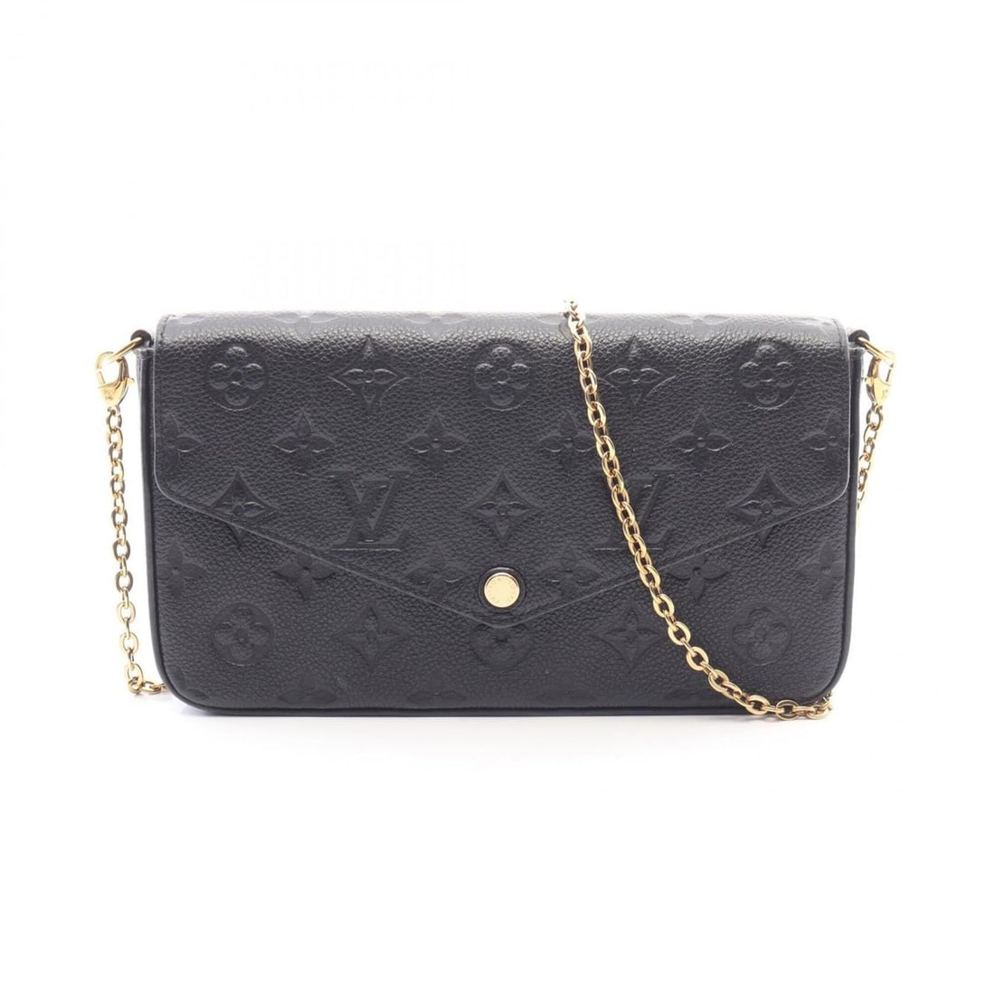 Louis Vuitton Pochette Felicie Shoulder Bag/Handbag, Leather, Monogram Empreinte, Women's, Black,: --- Catalog ---Category: SizeSize (HxWxD): 12.5cm x 21.5cm x 3cm / 4.92'' x 8.46'' x 1.18''Category: DesignType: Handbag, Pochette, Pouch, Shoulder bagColor: Black, NoirGender: WomenMaterial: Monogram