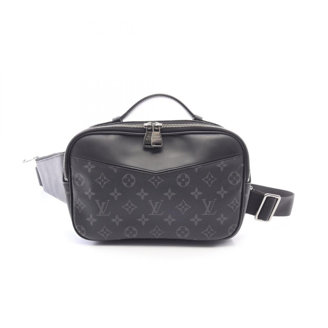 Louis Vuitton Bumbag Waist Bag Body Handbag Coated Canvas Leather Monogram Eclipse Men's Black: --- Catalog ---Category: SizeSize (HxWxD): 17cm x 25cm x 6.5cm / 6.69'' x 9.84'' x 2.55''Category: DesignType: Fanny pack, HandbagColor: BlackGender: MenMaterial: Monogram Eclipse , Coated canvas , Le