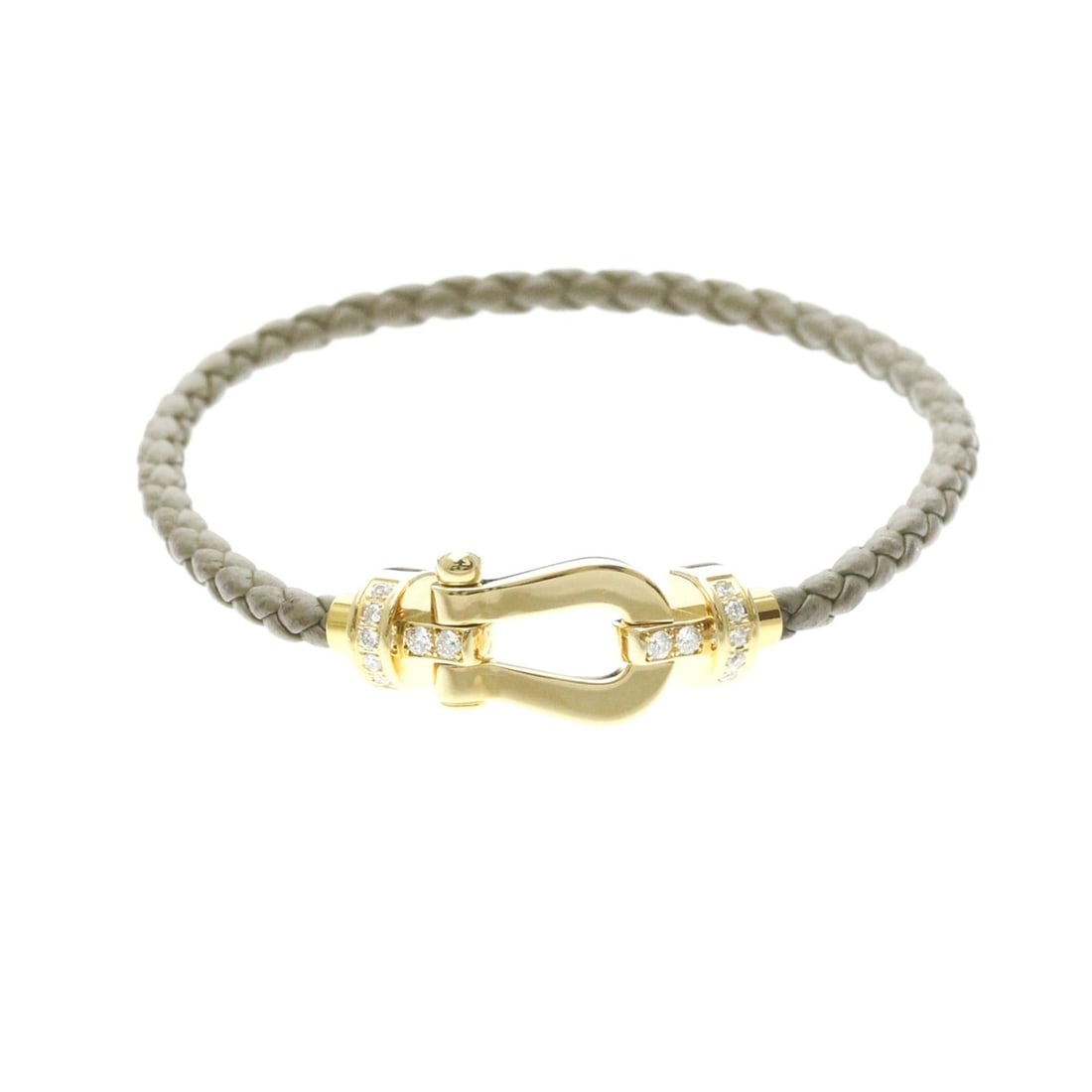 Fred Force 10 Diamond Bracelet Medium Model Yellow Gold (18K),Leather Diamond Charm Bracelet Gold (1 of 20)