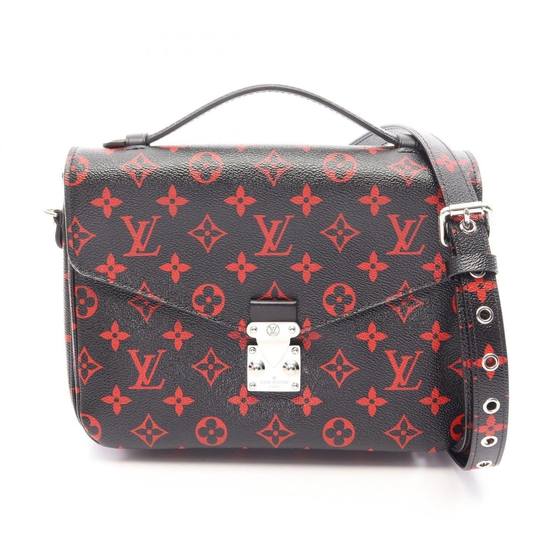 Louis Vuitton Pochette Metis MM Monogram Infra Rouge 2-Way Handbag, Coated Canvas Leather, Women's,: --- Catalog ---Category: SizeSize (HxWxD): 19cm x 24cm / 7.48'' x 9.44''Category: DesignType: Handbag, PochetteColor: Black, Red colorGender: WomenMaterial: Coated canvas , Leather Category: GeneralMP