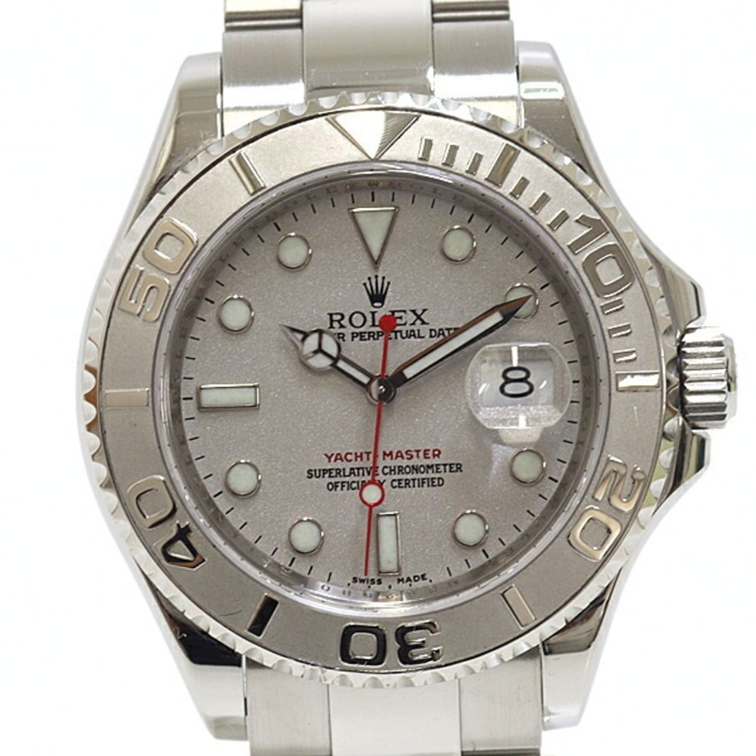 ROLEX Yachtmaster Rolesium 16622 M-serial (2007 model) Silver Dial Men's Watch: --- Catalog ---Category: SizeWrist Size: 19cm / 7.48''Case Diameter: 40mm / 1.57''Category: DesignType: WristwatchGender: MenColor (Dial): SilverMaterial (Band): Platinum, Stainless steelMaterial (Cas