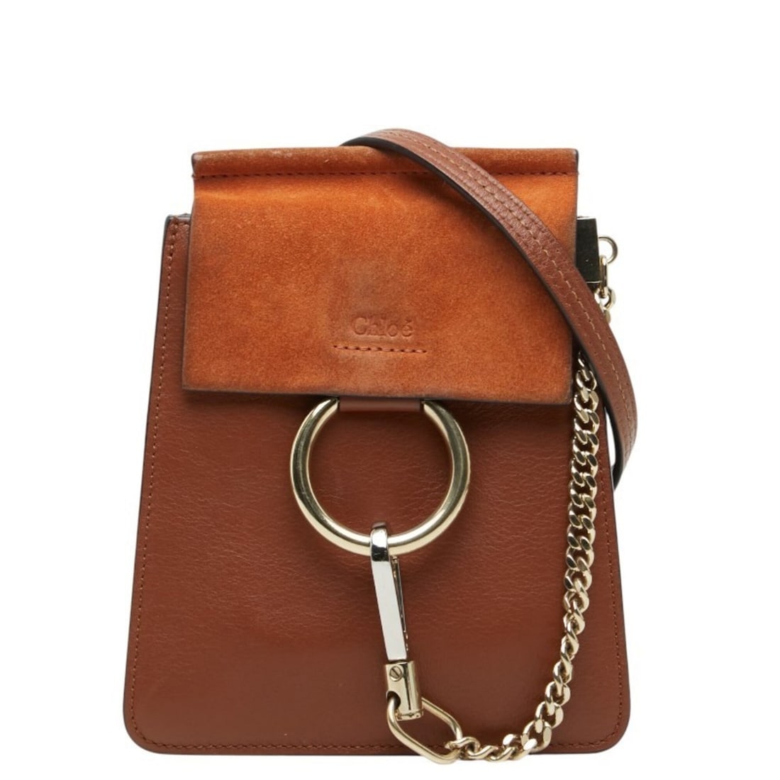 Chloé Chloe Faye Small Crossbody Shoulder Bag Bracelet Brown Leather Suede Women's: --- Catalog ---Category: SizeStrap Drop: 53cm / 20.86''Size (HxWxD): 18.5cm x 15.5cm x 8.5cm / 7.28'' x 6.1'' x 3.34''Category: DesignType: Shoulder bagColor: BrownGender: WomenClosure: MagnetMaterial