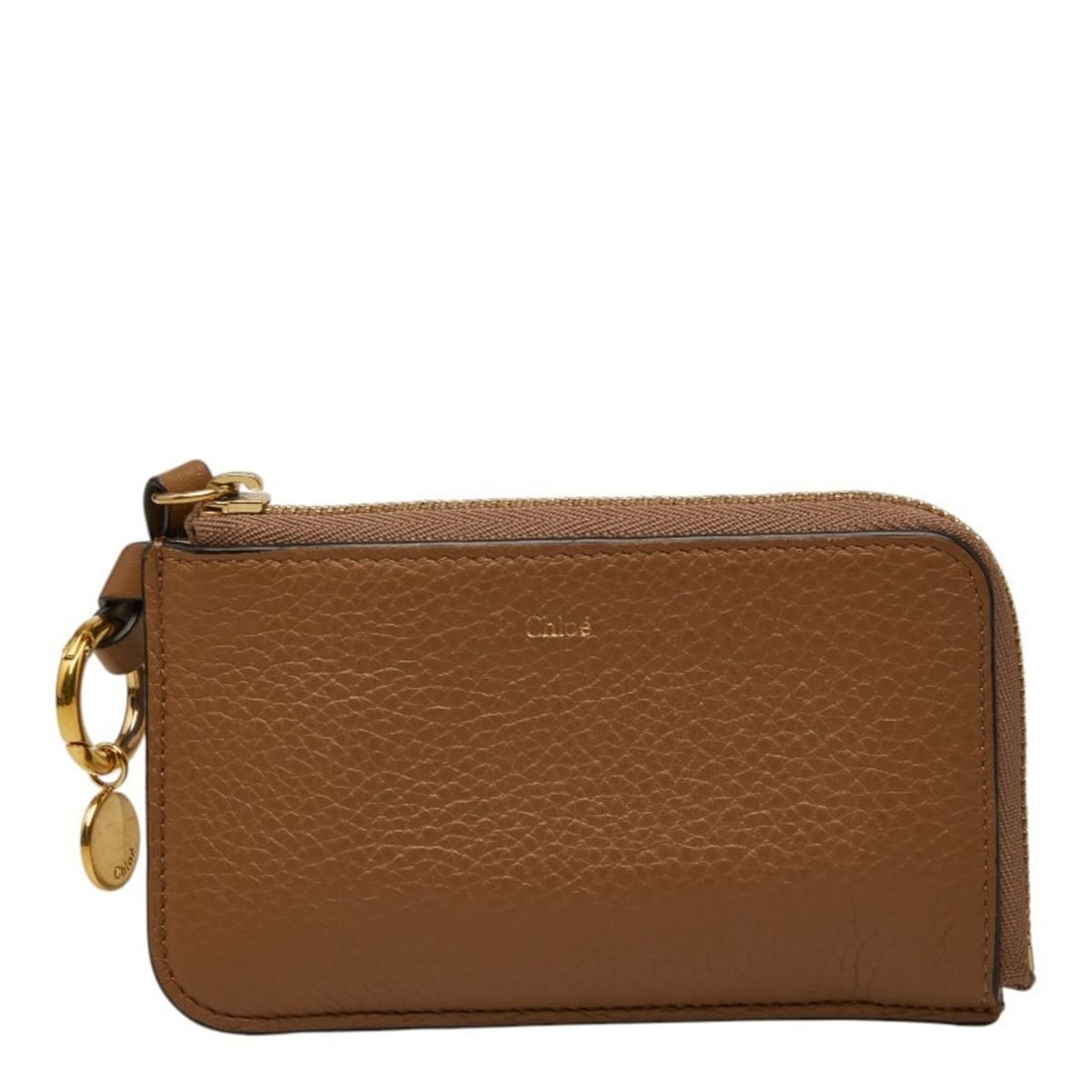Chloé Chloe wallet/coin case, business card holder/card fragment brown leather, women's.: --- Catalog ---Category: DesignType: Business card caseColor: Black, BrownGender: WomenClosure: ZipperMaterial: Leather Category: GeneralBrand: ChloéCategory: Physical PropertiesSize (HxWxD): 7.5cm x