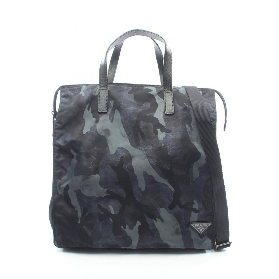 Prada TESSUTO CAMOUFL 2-Way Tote Bag/Handbag, Nylon & Saffiano Leather, Men's, Black/Multicolor: --- Catalog ---Category: SizeSize (HxWxD): 36cm x 35cm x 18cm / 14.17'' x 13.77'' x 7.08''Category: DesignType: Handbag, Tote bagColor: Black, Multi-colorGender: MenMaterial: Nylon , Leather Leather/F