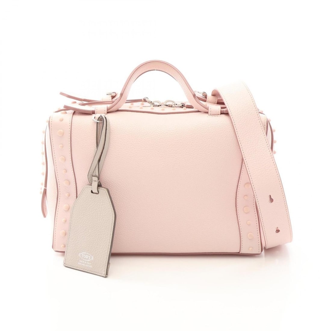 Tod's Gommini 2-Way Handbag, Leather, Women's, Pink: --- Catalog ---Category: SizeSize (HxWxD): 17.5cm x 27cm x 13cm / 6.88'' x 10.62'' x 5.11''Category: DesignType: HandbagColor: PinkGender: WomenMaterial: Leather Category: GeneralBrand: Tod's--- Item 