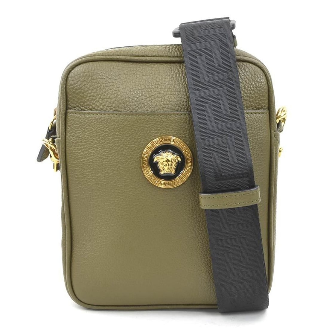 Versace shoulder bag, leather, khaki, men's/women's, h32225k: --- Catalog ---Category: SizeSize (HxWxD): 21cm x 17cm x 5cm / 8.26'' x 6.69'' x 1.96''Category: DesignType: Shoulder bagColor: KhakiGender: Men,WomenMaterial: Leather Category: GeneralBrand: VersaceC