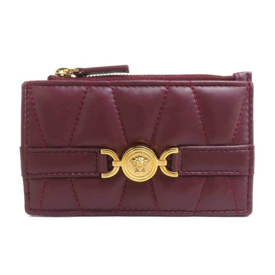 Versace wallet/coin case, leather, wine red, men's/women's, r11205c: --- Catalog ---Category: SizeSize (HxWxD): 8cm x 13cm / 3.14'' x 5.11''Category: DesignType: Long wallet (bi-fold)Color: WineGender: Men,WomenMaterial: Leather Category: GeneralBrand: VersaceCountry o