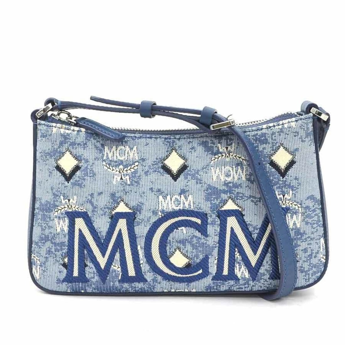 MCM Shoulder Bag, Canvas and Leather, Blue, Women's, h32226k: --- Catalog ---Category: SizeSize (HxWxD): 12.5cm x 22cm x 5cm / 4.92'' x 8.66'' x 1.96''Category: DesignType: Shoulder bagColor: BlueGender: WomenMaterial: Canvas , Leather Category: GeneralBrand: MC