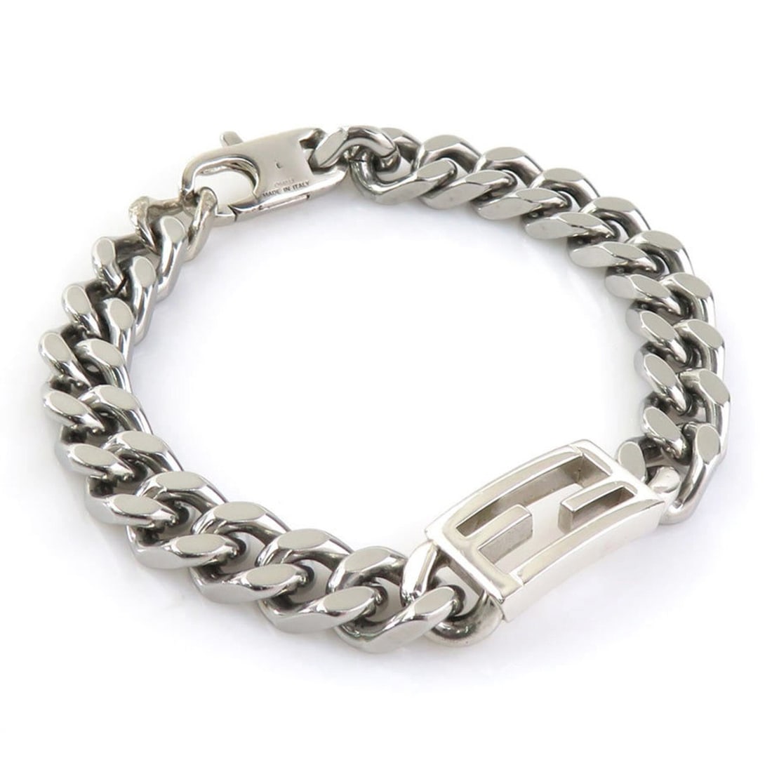 Fendi FENDI Bracelet Metal Silver Men's Women's e62220k: --- Catalog ---Category: SizeLength: 21cm / 8.26''Category: DesignType: Charm braceletColor: SilverGender: Men,WomenMaterial: MetalCategory: GeneralBrand: FendiCountry of Origin: Italy--- Item List --