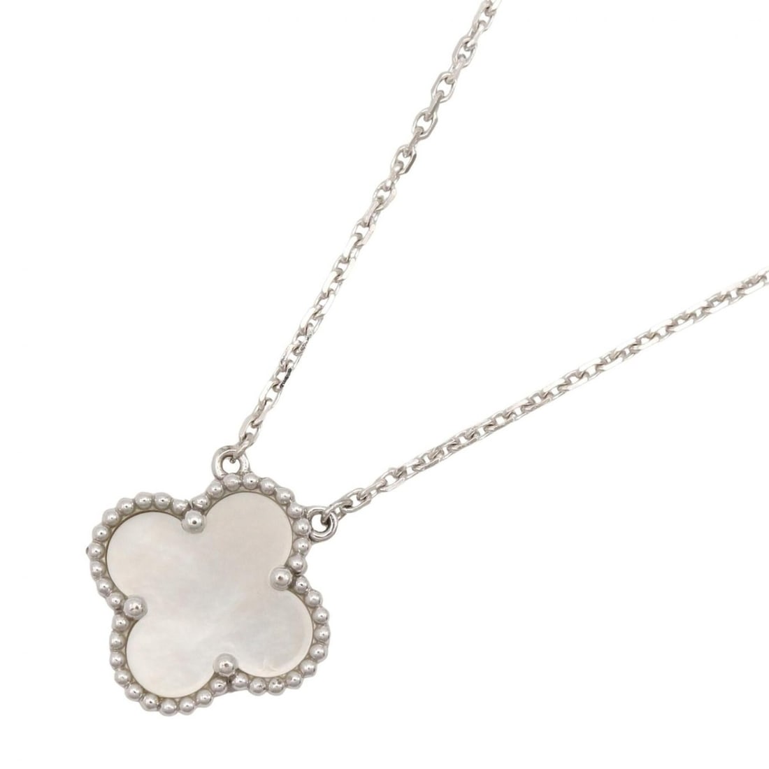 Van Cleef & Arpels Vintage Alhambra Mother-of-Pearl Necklace, 18K White Gold (18KWG), (1 of 10)