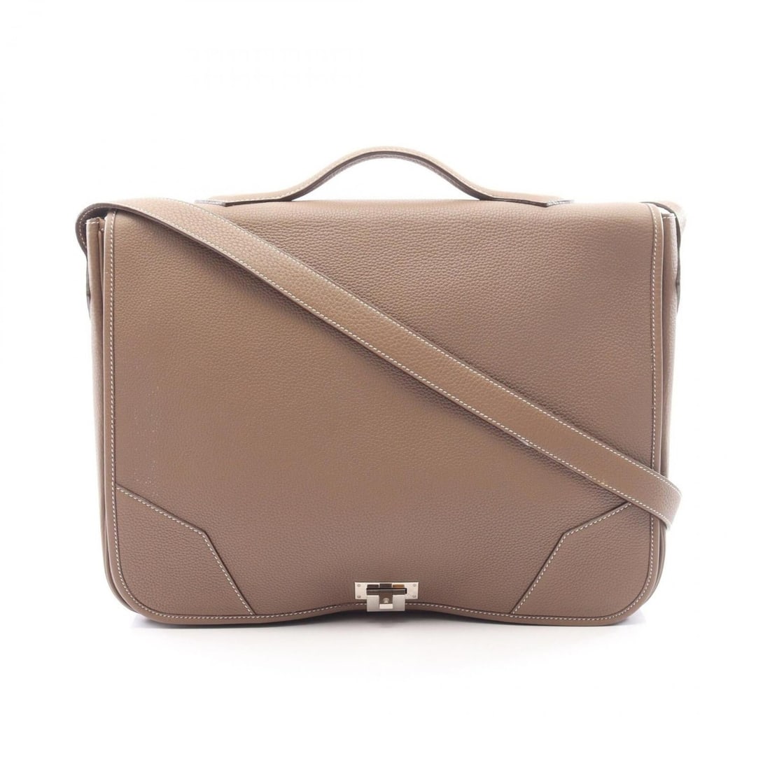 Hermes Victoria Messenger Shoulder Bag/Handbag, Leather, Taurillon Clemence, Women's, Gray: --- Catalog ---Category: SizeSize (HxWxD): 27cm x 36cm x 5.5cm / 10.62'' x 14.17'' x 2.16''Category: DesignType: Handbag, Shoulder bagColor: Etoupe gray, GrayGender: WomenMaterial: Taurillon clemence 