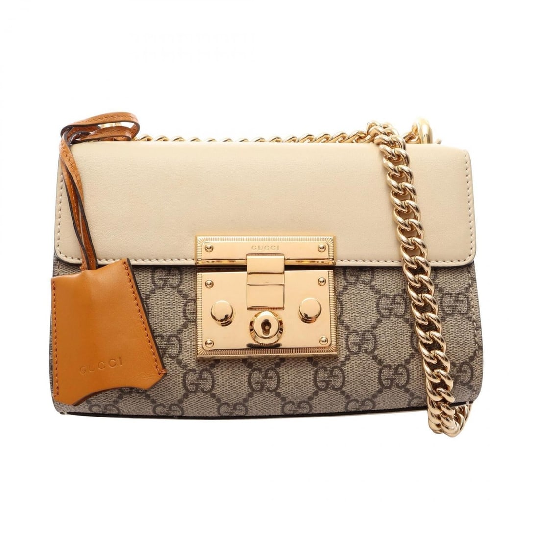 Gucci GG Supreme Padlock Small Shoulder Bag/Handbag, Coated Canvas and Leather, Women's, Beige,: --- Catalog ---Category: SizeSize (HxWxD): 13cm x 20cm x 7cm / 5.11'' x 7.87'' x 2.75''Category: DesignType: Handbag, Shoulder bagColor: Beige, Brown, IvoryGender: WomenMaterial: PVC , Leather Categor