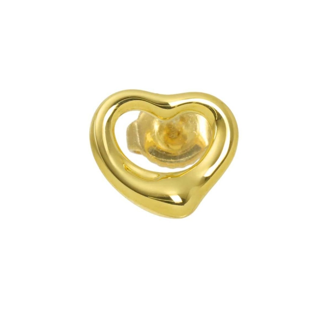 Tiffany & Co. Heart Earring, 18K Yellow Gold (750), Single Earring (One Only): --- Catalog ---Category: SizeSize (HxWxD): 9.70mm x 11.00mm / 0.38'' x 0.43''Category: DesignType: Stud earringsGender: WomenMaterial: Yellow gold (18K)Single earring: YesCategory: GeneralBrand: Tiffa