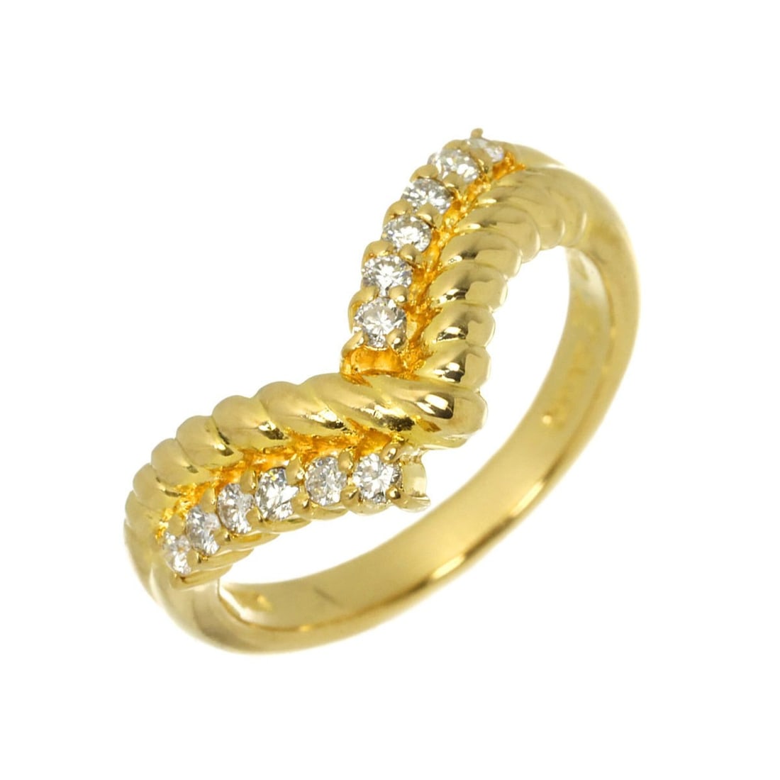 Celine CELINE 1 Ring, 0.23ct Diamond, 18K YG Yellow Gold 750: --- Catalog ---Category: SizeJP Size: 12US Size: 6.5Category: DesignType: Band ringGender: WomenMaterial: Yellow gold (18K)Category: GeneralBrand: Celine--- Item List ---Section: ConditionRanking: Ran