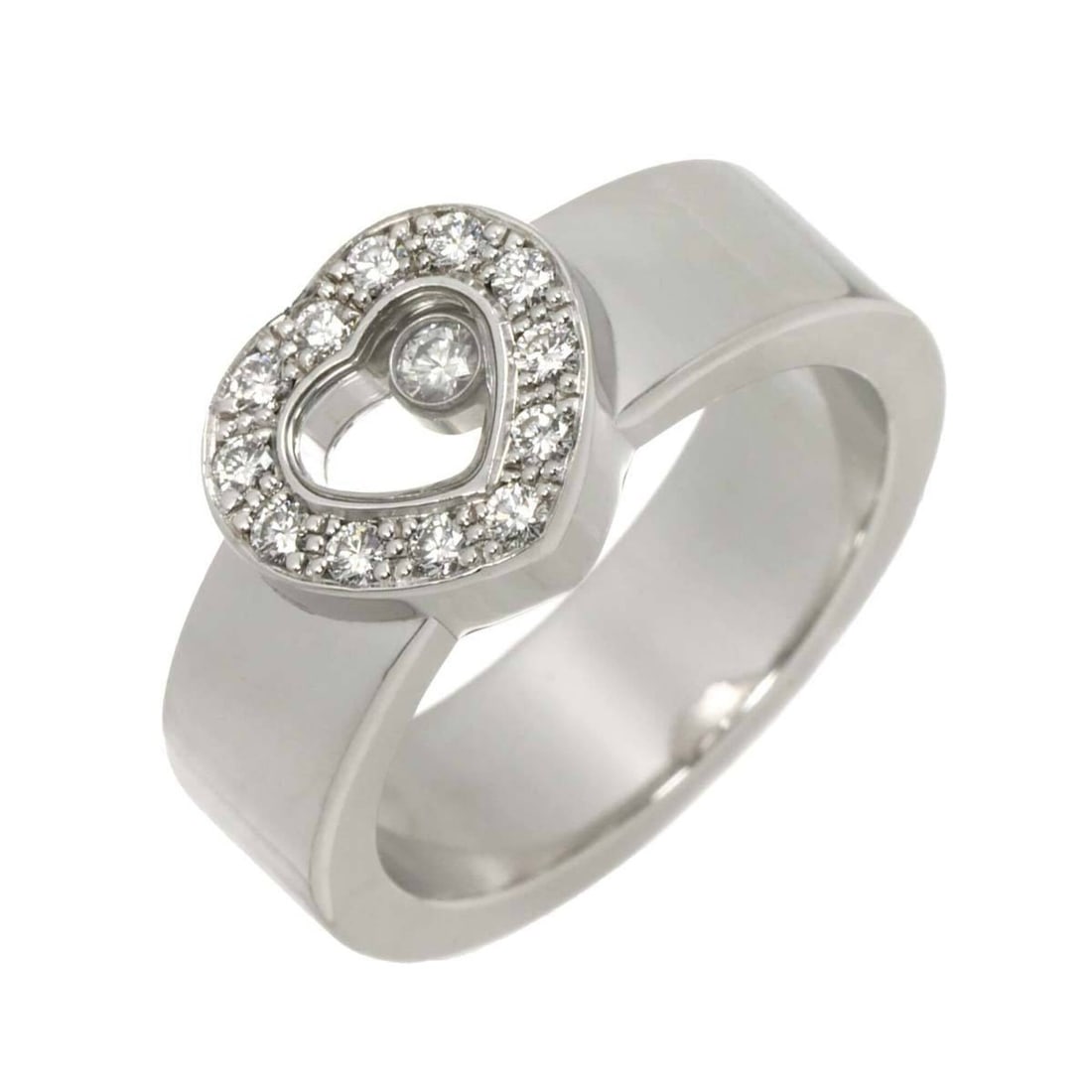 Chopard Happy Diamond Heart Ring, 18K White Gold (750). (1 of 20)