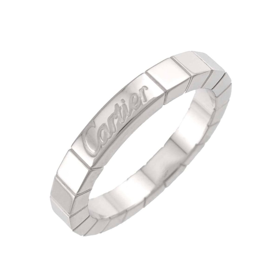 Cartier Laniere Ring #50, 18K WG (White Gold 750): --- Catalog ---Category: SizeUS Size: 5.5Brand Size: 50Category: DesignType: Band ringGender: WomenMaterial: White gold (18K)Category: GeneralBrand: Cartier--- Item List ---Section: ConditionRanking: 