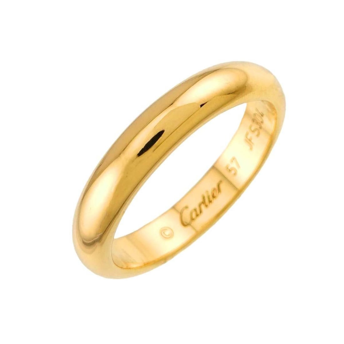 Cartier 1895 Classic Band Ring #57, 4mm wide, 18K YG Yellow Gold 750.: --- Catalog ---Category: SizeUS Size: 8.5Brand Size: 57Category: DesignType: Band ringGender: MenMaterial: Yellow gold (18K)Category: GeneralBrand: Cartier--- Item List ---Section: ConditionRanking: R