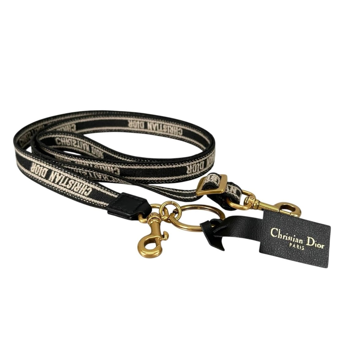 Christian Dior Logo Micro Shoulder Strap, Canvas and Leather, Plated Black, Gold Hardware, Women's: --- Catalog ---Category: SizeSize (HxWxD): 112cm x 2cm / 44.09'' x 0.78''Category: DesignType: StrapColor: BlackGender: WomenMaterial: Canvas, LeatherCategory: GeneralBrand: Christian DiorCountry of O