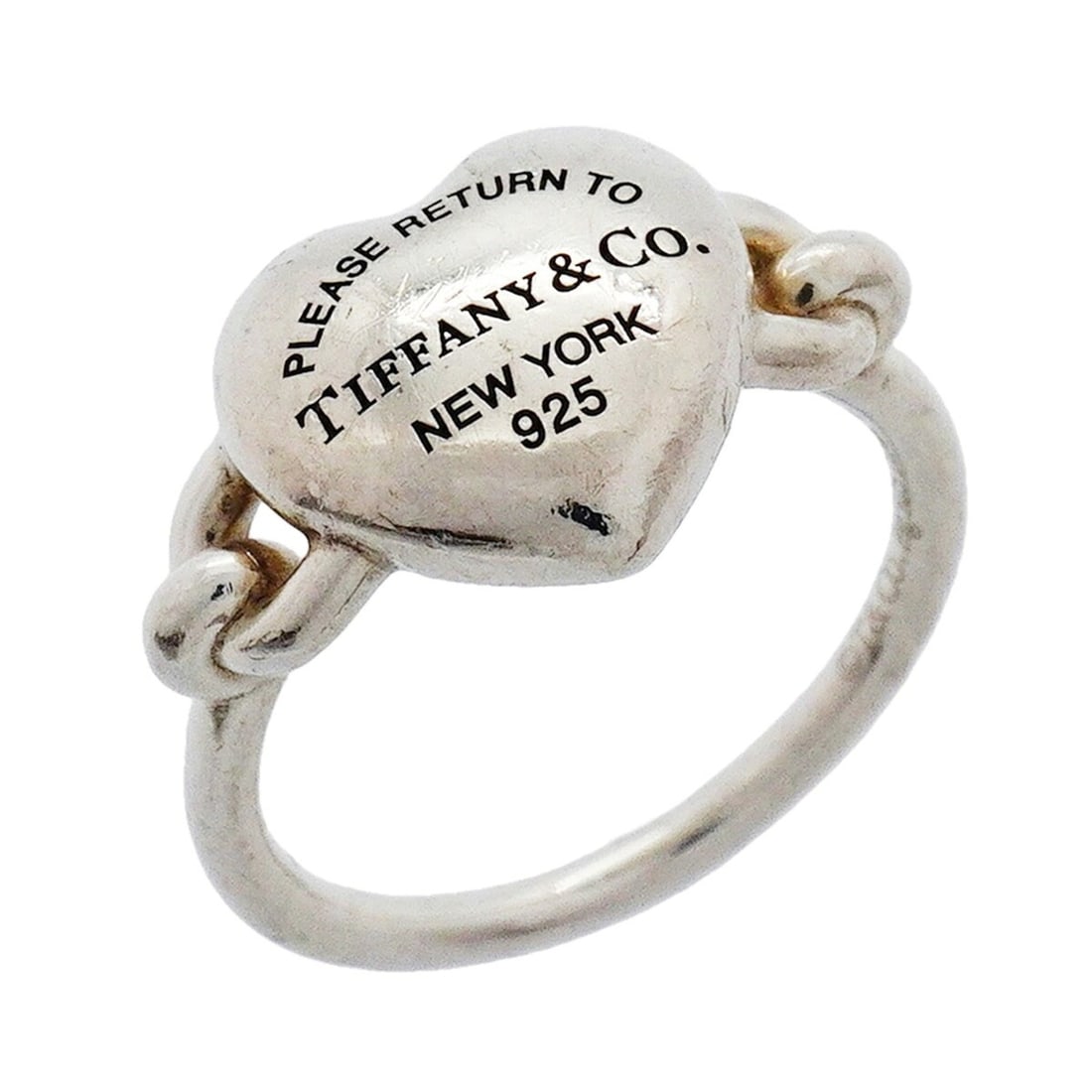 Tiffany & Co. Return to Full Heart Ring, Sterling Silver 925, Size 9, Women's: --- Catalog ---Category: SizeJP Size: 9US Size: 5Category: DesignType: Band ringGender: WomenMaterial: Silver 925Category: GeneralBrand: Tiffany--- Item List ---Section: ConditionRanking: Rank B Used 