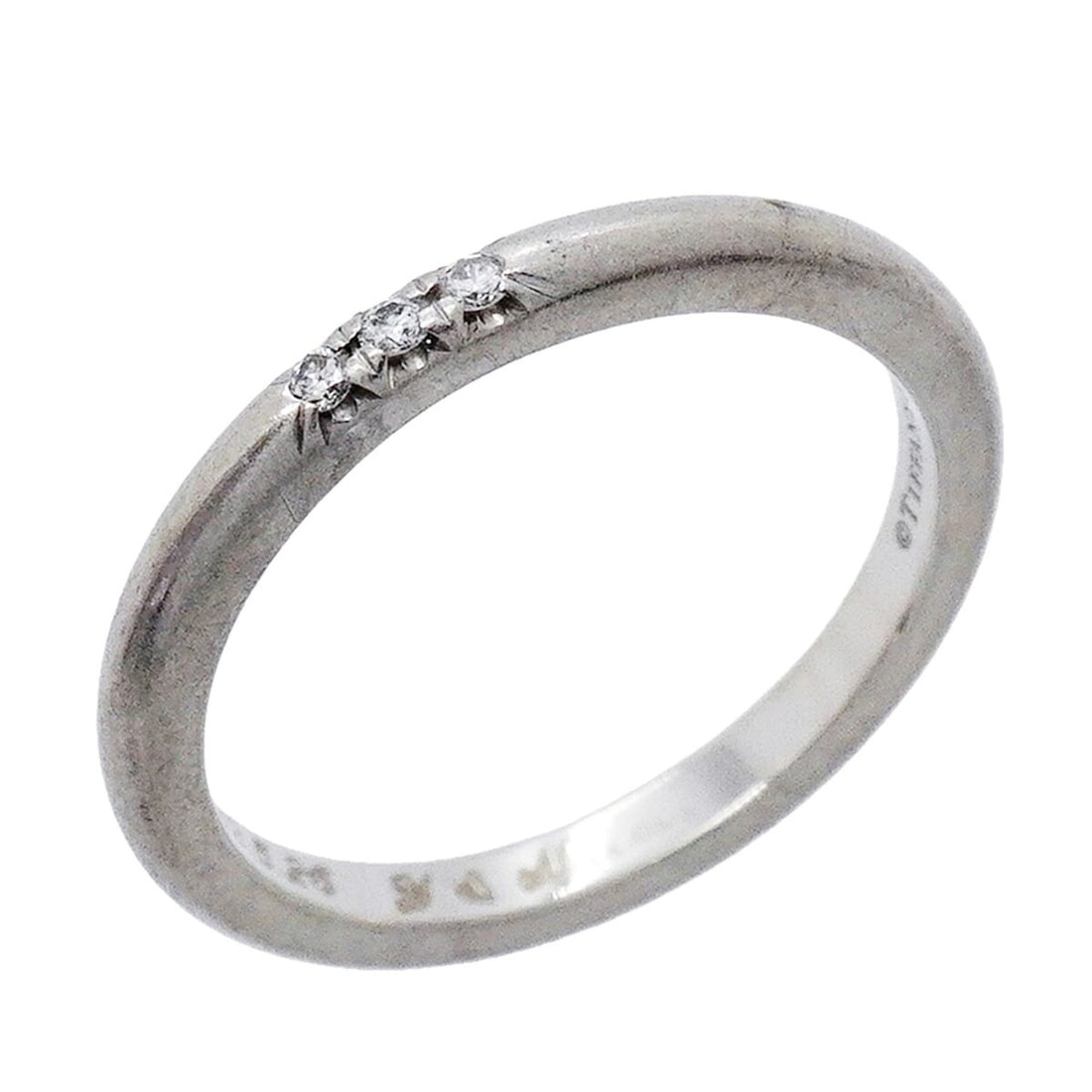 Tiffany & Co. Forever Ring, 3PD (Pt950) Platinum Diamond Size 7.5, Women's: --- Catalog ---Category: SizeJP Size: 7.5US Size: 4Category: DesignType: Band ringStone: DiamondGender: WomenMaterial: Platinum 950Category: GeneralBrand: Tiffany--- Item List ---Section: ConditionRan