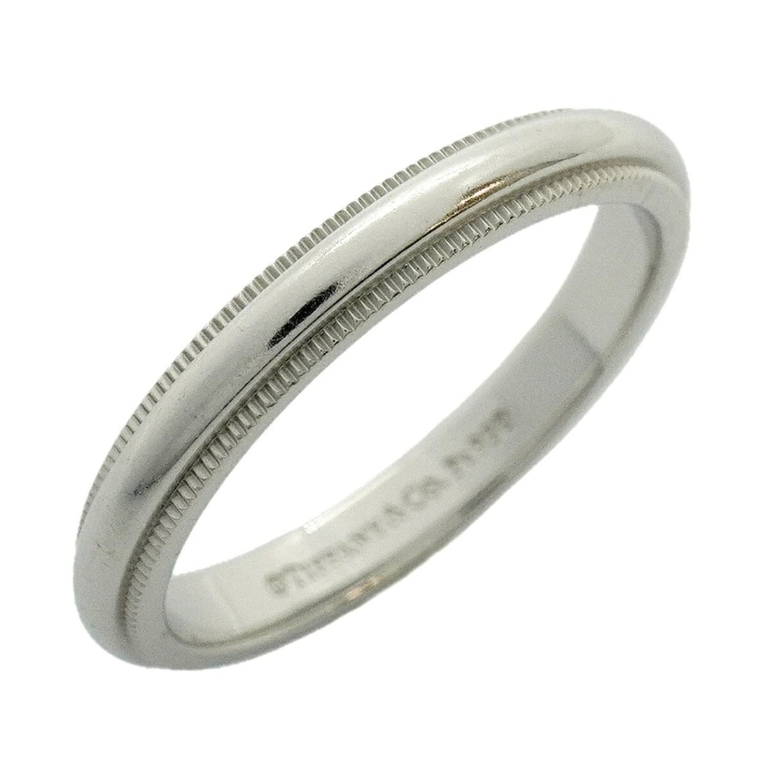 Tiffany & Co. Milgrain Ring, Pt950 Platinum, Size 16, Men's: --- Catalog ---Category: SizeJP Size: 16US Size: 8Category: DesignType: Band ringGender: MenMaterial: Platinum 950Category: GeneralBrand: Tiffany--- Item List ---Section: ConditionRanking: Rank AB Use