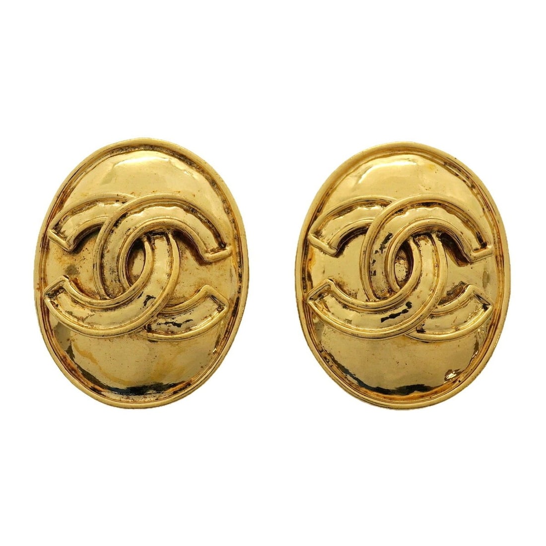Chanel Coco Mark Oval Earrings, Gold Plated, Women's: --- Catalog ---Category: SizeSize (HxWxD): 31.50mm x 24.90mm / 1.24'' x 0.98''Category: DesignType: Clip earringsColor: GoldGender: WomenMaterial: Gold platingCategory: GeneralBrand: Chanel--- Item Li
