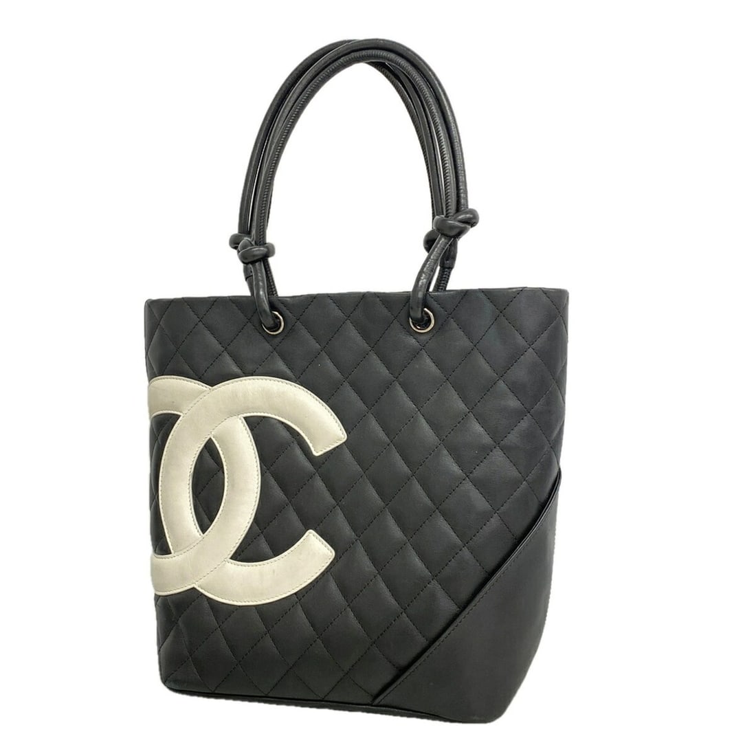 Chanel Cambon Lambskin Tote Bag, Black, Women's, P3531446: --- Catalog ---Category: SizeSize (HxWxD): 24.5cm x 20cm x 11.5cm / 9.64'' x 7.87'' x 4.52''Category: DesignType: Tote bagColor: BlackGender: WomenMaterial: Leather Hardware Color: SilverLeather/Fur T