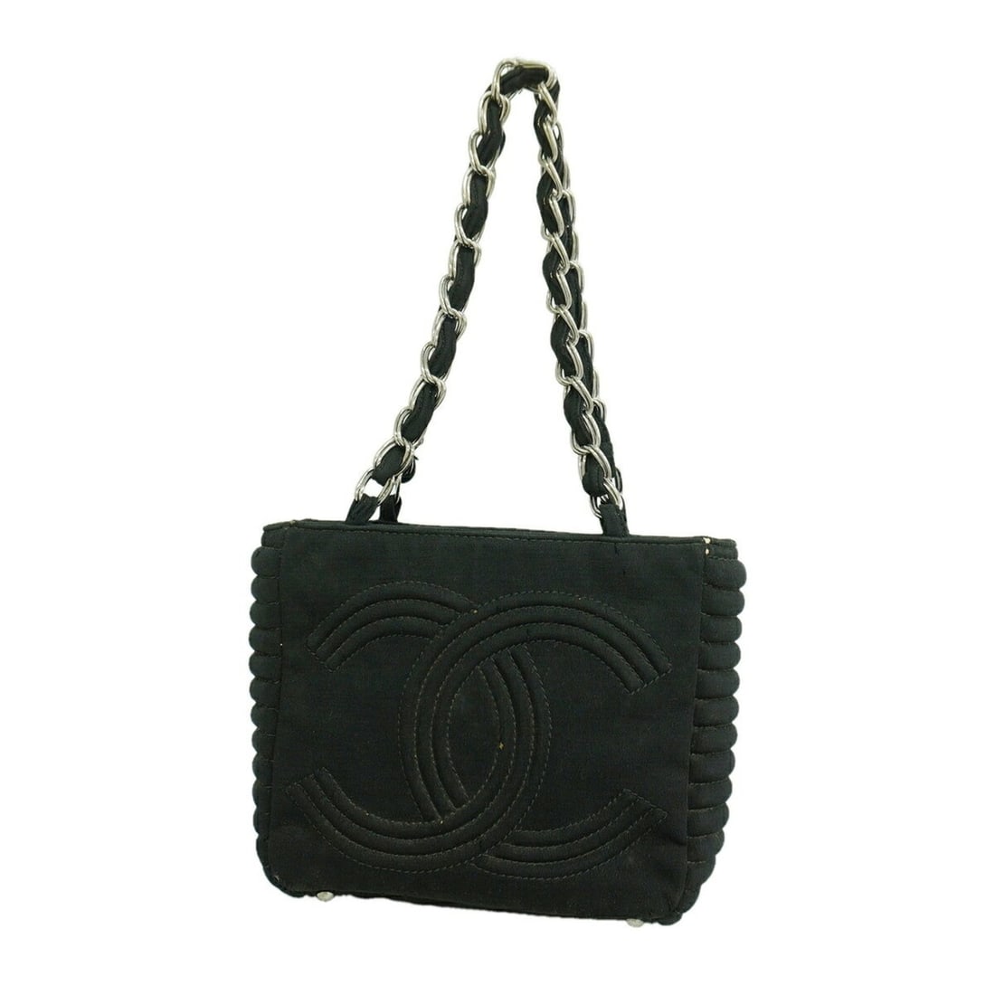 Chanel Shoulder Bag, Chain Strap, Cotton Jersey, Black, Women's, P3515710: --- Catalog ---Category: SizeSize (HxWxD): 21.5cm x 24.5cm x 8cm / 8.46'' x 9.64'' x 3.14''Category: DesignType: Shoulder bagColor: BlackGender: WomenHardware Color: SilverCategory: GeneralBrand: Chan