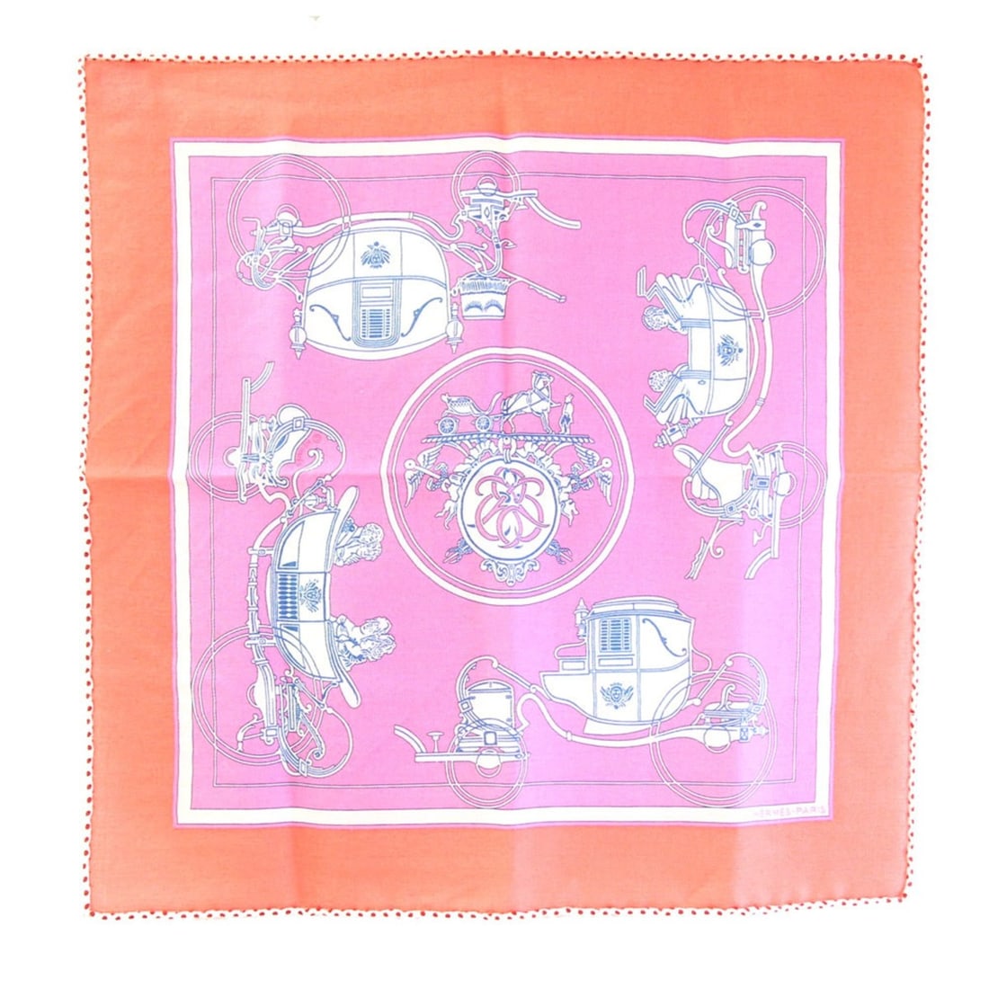 Hermes Scarf Muffler Gavroche Ex-Libris H741063 Salmon Rose Bonbon Ankle Cashmere Silk Carre 42: --- Catalog ---Category: SizeSize (LxW): 42cm x 43cm / 16.53'' x 16.92''Category: DesignType: ScarfGender: WomenMaterial: Cashmere 70%, Silk 30%Category: GeneralBrand: HermesCountry of Origin: France-