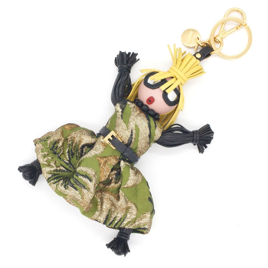 Prada Accessory Bag Charm 1TL171 Green Yellow Black Keychain Keyring Doll Women's PRADA: --- Catalog ---Category: SizeWeight: 75.3g / 2.65oz.Charm Size: 15cm x 11cm / 5.91'' x 4.33''Ring Diameter: 3.3cm / 1.29''Category: DesignType: KeyringColor: Black, Green, YellowGender: WomenMaterial: