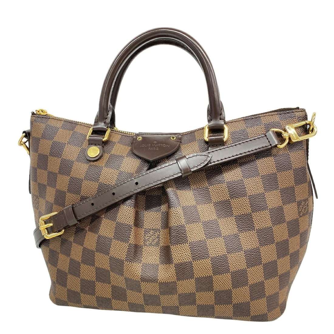 Louis Vuitton Damier Siena PM Handbag N41545 Ebene 2-way bag for women: --- Catalog ---Category: SizeSize (HxWxD): 21cm x 25cm x 12.5cm / 8.26'' x 9.84'' x 4.92''Category: DesignType: HandbagColor: EbeneGender: WomenCategory: GeneralMPN: N41545Brand: Louis Vuitton--- Item