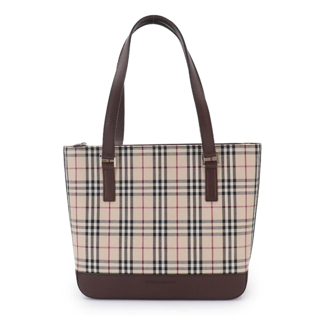 Burberry Nova Check Tote Handbag, Canvas and Leather, Beige/Brown, Silver Hardware.: --- Catalog ---Category: SizeSize (HxWxD): 23.5cm x 26cm x 9cm / 9.25'' x 10.23'' x 3.54''Category: DesignType: Handbag, Tote bagColor: Beige, BrownGender: WomenMaterial: Canvas , Leather Hardware Col